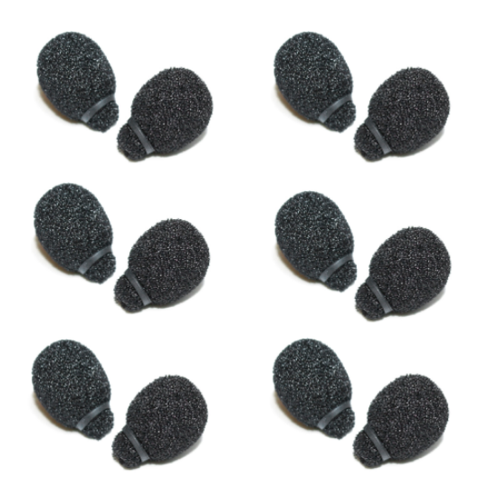 Miniature Lavalier Foams Black (1 pack of 10)